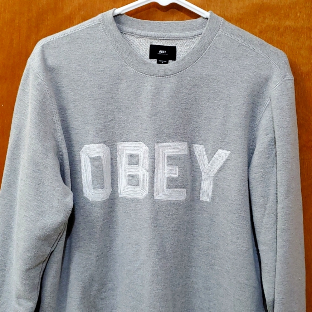 Obey logo terry sweatshirt